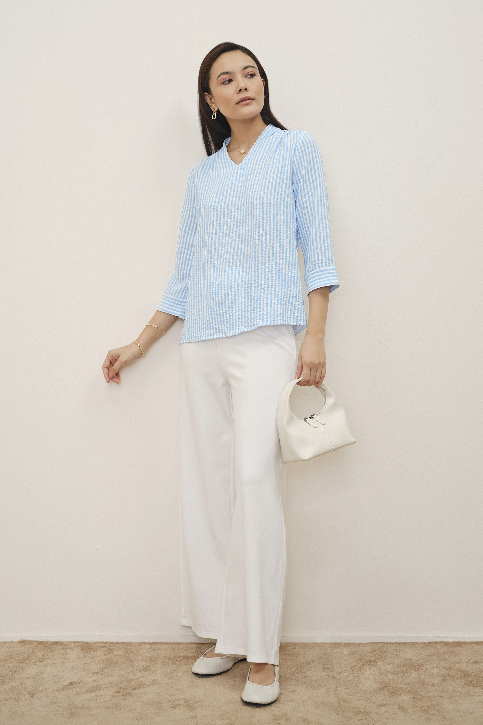 Priscilla Striped Top, Blue, image 3